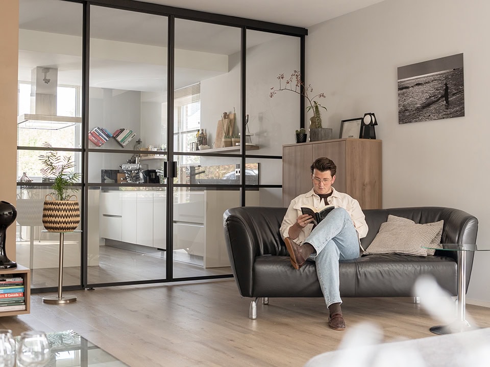 Black aluminium door
